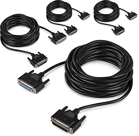 beamz Professional ILDA Laser DMX Control Cable Set 4x 10m Male-Female DB25 Connector Flexible Shielded DJ Disco Event Lighting