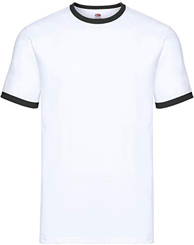 Fruit of the Loom Ringer T-Shirt SS168 (M, White / Black)