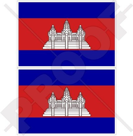 Kambodscha Flagge Kambodschas srok Khmer, Kambodscha 10,2 cm (100 mm) Bumper Sticker, Aufkleber Vinyl X2