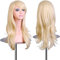EmaxDesign 70cm haute qualité Perruque Cosplay Pour femmes. Long Complète bouclé ondulé Chaleur résistant. Mode Glamour perruque avec Free Bonnet Perruque & Peigne De Perruque (couleur : blond clair)