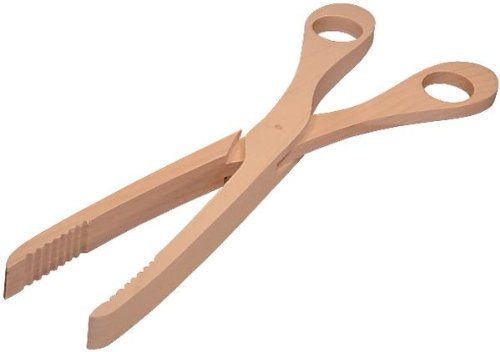 HOFMEISTER® Holz-Schere, 28 cm, aus Europa, hitzebeständig, sicheres Greifen durch Rillen, hygienische Sauerkraut-Zange, Gurkenzange aus Buche, praktische Grillschere, Grillzange
