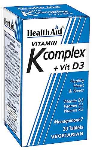 HealthAid Vitamin K Complex Plus VIT D3 New Menaquinone MK7-30 Tablets