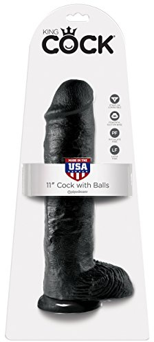 King Cock with Balls Black 11in