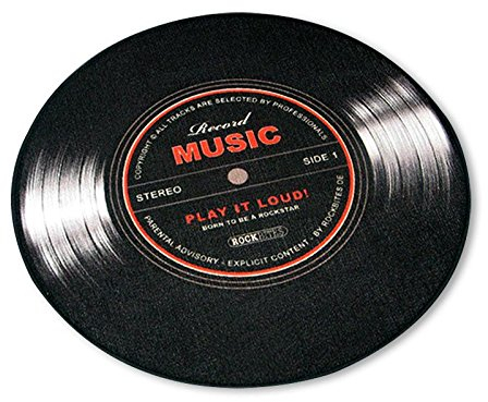 Close Up Record Music Teppich klein/FuÃŸmatte in Form Einer Schallplatte (50cm)