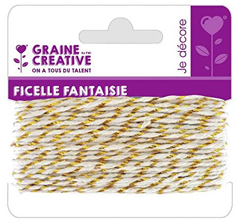 Graine Créative Ficelle Blanche-dorée - 10 m