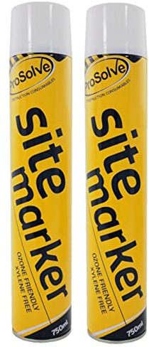 (PACK OF 2) Large 750ml WHITE Line Marking Spray paint survey builders marker Sports Grounds