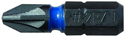 C.K T4560 PZ2D 25 mm PZ2 Steel Impact Screwdriver Bit - Blue (Pack of 3)
