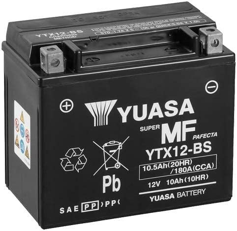 Batterie YUASA YTX12-BS, 12V/10AH (Maße: 150x87x130) für Yamaha FZR600 Baujahr 1998