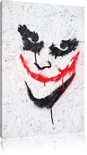 Pixxprint Joker Pinsel Effekt, Größe: 100x70cm, Leinwandbild, fertig gespannt, Wandbild, Dekoration, Kunstdruck, kein Poster