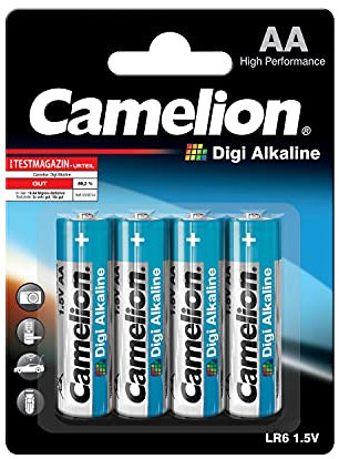 Camelion 11210406 - Digi Alkaline Batterien AA / LR6 mit 1,5 Volt, 4 Stück, Kapazität 2700 mAh, ideal für digitale Geräte zur Sicherstellung einer optimalen Energieversorgung
