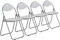Harbour Housewares Padded Folding Chairs - Easy Store Metal Frame Office Bedroom Seating - Max Load: 114kg - White - Pack of 4