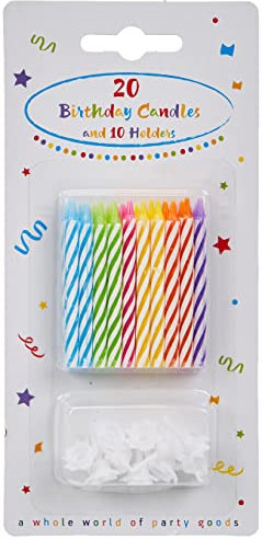 Procos 6651 - Geburtstagskerzen mit Halterung, Mehrfarbig