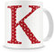 givagift Letter K Mug - Polka Dot Style - Modern / Cool / Trendy Style - Red