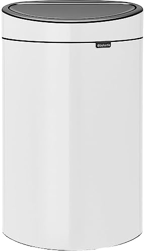 Brabantia Touch Bin - Cubo de basura, 40 Litros, blanco