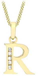 CARISSIMA Damen-Kette mit Anhänger 375 Gelbgold Zirkonia transparent Rundschliff - 1.45.3864
