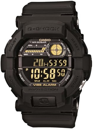Casio G-Shock GD-350-1B | 200M WR | Shock Resistant |Vibration Alarm | 1/100 Sec. Stop Watch + Countdown Timer | Word Time | Multiple Alarms