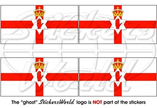 Nordirland Flagge, Ulster Banner UK 5,1 cm (50 mm) Vinyl bumper-helmet Sticker, Aufkleber X4