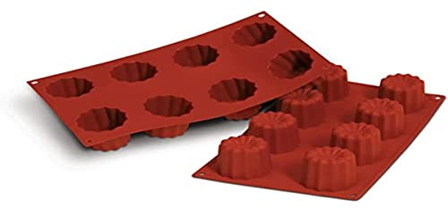 silikomart | SF050 Moule en Silicone pour BORDELAIS Monoportions, antiadhésif, 9 cavités, Lot de 1 Moule à gâteau, Ø 55 h 50 mm, Made in Italy