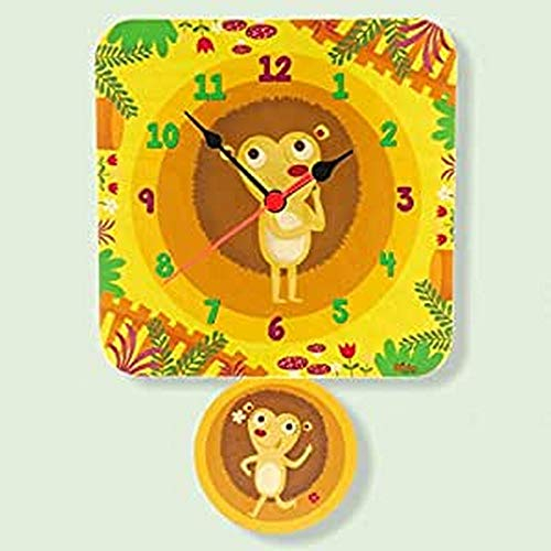 Dida - Wand- Pendeluhr Igel, Analoge Uhr Zum Aufhängen Für Das Kinderzimmer, Dekoration EIN Paar Igel