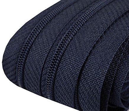 Schnoschi 6 m endlos Reißverschluss dunkelblau 3mm Laufschiene + 15 Zipper