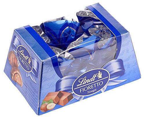 Lindt Fioretto Nougat Präsent, raffiniertes Praliné mit Nougat-Füllung und zartgerösteten Haselnussstückchen umhüllt von knusprigem Crisp und feiner Vollmilch Chocolade, 138g