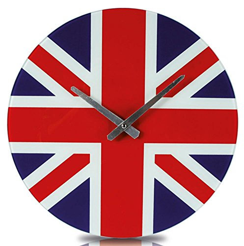 Glas Wanduhr Union Jack England 40 cm