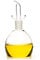 Classe Italy – Oliera Redonda in vetro borosilicato 125 ml, con tappo anti-goccia brevettato, senza BPA, per olio o aceto, forma tonda elegante
