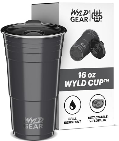 Wyld Gear Isolierter Partybecher aus Edelstahl, 473 ml, Grau