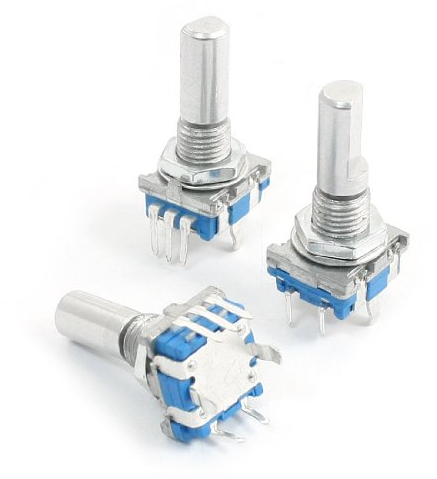 Sourcingmap 3Pcs 6mm D Shaft 360 Degree Rotary Encoder W Push Button