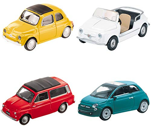 Mondo Motors – Joyeux anniversaire Fiat 500 – Voiture jouet cadeau pour enfants – Âge 3,4,5,6 ans – Échelle 1:43 – Répliques Fiat 500 – 53211, Modèle Assorti
