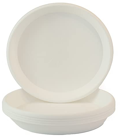 Home Garden Ornaments Blumentopf Untersetzer Set 5 Stück aus Kunststoff, Pflanzenuntersetzer für Innen und Außen, für Pflanzkübel, viele Größen und Farben (Weiß, 23 cm außen / 18,5 cm innen)