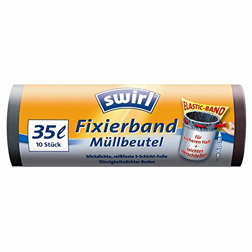 Swirl Müllbeutel 35l mit Fixierband anthrazit VE=10 Stück
