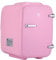 NK Mini Nevera Portátil, 4 Litros de Capacidad, Funcionamiento 12V-220V, Función Enfriamiento y Calentamiento, Para Cosméticos y Refrescos, Rosa