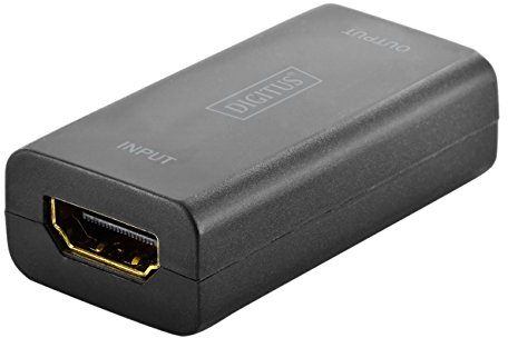 DIGITUS 4K HDMI Signalverstärker - Full HD & Ultra HD bei 30 Hz - bis zu 30 m Reichweite - kompaktes Gehäuse - keine externe Stromzufuhr benötigt - schwarz