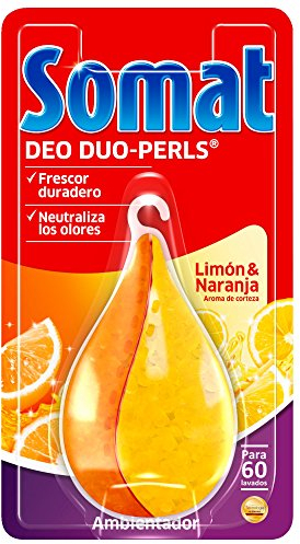 Somat Deo Duo Pearls Ambientador para Lavavajillas, Esencia Limón y Naranja, 60 lavados