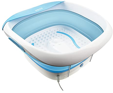 HoMedics Luxus Fußbad - Faltbares Fußbad mit wohltuender Fußmassage, sanfte Vibrationsmassage, Warmhaltefunktion, und praktisches Design, Nutzbar mit Ihrem Lieblings-Badesalz und ätherischen Ölen