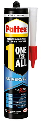 Pattex 9H PXFIW Universal Kleber (One for All, Kartusche mit 420 g) weiß