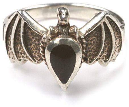 Drachensilber Damenring Fledermaus Ring mit Fach Giftring Gothic Schmuck 925 Silber Größe 50