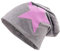 shenky leichte Mützen mit Sternchen Jersey Beanie Stern Lange Stars (Grau mit pinkem Stern)