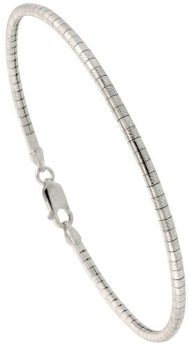 COZMOS Feine Halsreif Omegakette Collier Halskette Silberkette Kette 925 Silber Sterling 2mm - 30, 35, 40, 45, 50, 55, 60cm