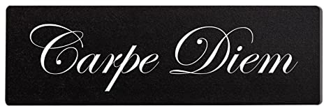 Homeyourself Carpe Diem Dekoschild Türschild schwarz zum kleben