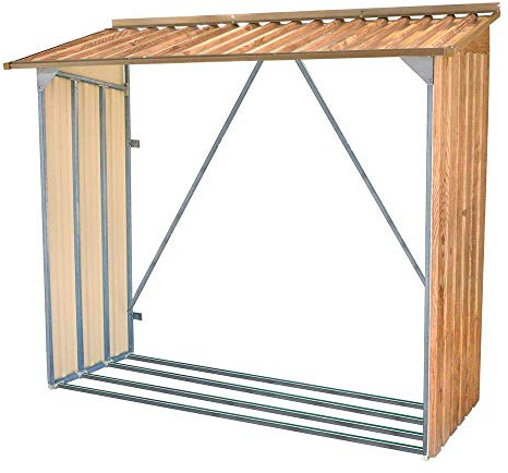 Duramax Caseta/Cobertizo Leñero III 6 x 2 metálico. Color imitación Madera