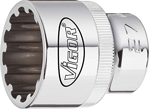 Vigor Steckschlüsseleinsatz, V1999, 1/2″, Multiprofil, SW 21 mm | 1/2 Zoll (12,5 mm) Vierkant hohl, Antrieb 1/2 Zoll (12,5 mm) Vierkant hohl, Abtrieb Multiprofil, SW 21 mm, Länge l2 38.1 mm