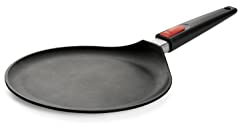Woll Nowo Titanium Crêpespfanne, Ø 26 cm, mit abnehmbarem Stiel - Geeignet für Ceran, Gas, Elektro, Halogen - nicht induktionsgeeignet, Aluminiumguss, Antihaft-Versiegelung, backofenfest, schwarz