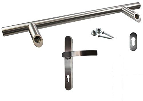 h Stoßgriff/Innendrücker Set Edelstahl, inkl. Schrauben, Schutzrosette 320 mm (1 ST)