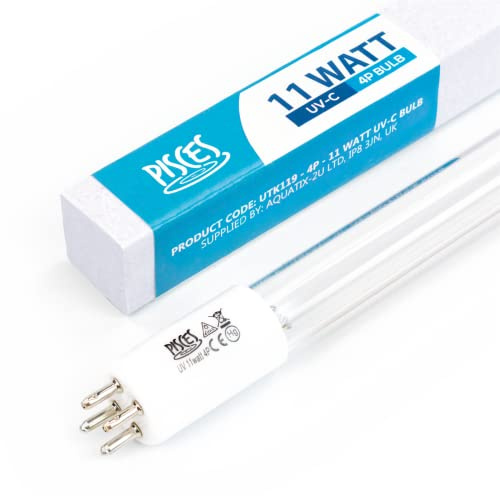 Pisces 11w Watt Replacement UV 4 Pin Linear Pond Bulb Spare 212mm UVC Lamp for Filter