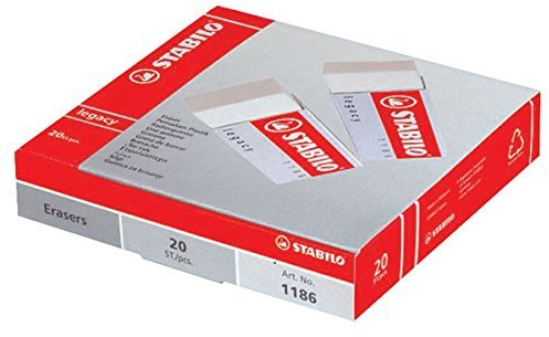 STABILO Legacy großer weißer Radiergummi, 20 Stück