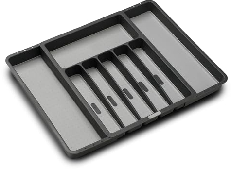 madesmart Silverware Tray, Granite, 8 Compartment Expandable