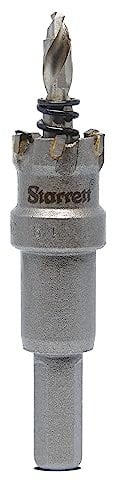 Starrett Tungsten Carbide Tipped Hole Saw - SM19 Sheet Metal Cutter With Arbor & Pilot Drill Bit - For Drilling Stainless Steel Aluminum Alloy - 19 mm