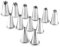 Set di beccucci a stella in acciaio INOX, dimensione beccuccio: XXL, diametro da 4 a 15 mm, altezza 50 mm, 12 pezzi